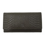 SUN-75-018 LIM.ED.ΠΟΡΤΟΦΟΛΙ 7.DOTS ΔΕΡΜΑ ANACONDA PRINT (Γ) ZIP ΓΚΡΙ