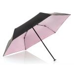 00501009 UMBR.KNIRPS US.050 ULTRA LIGHT SLIM MANUAL BLACK WITH ROSE UV COATING AND HEATSHIELD