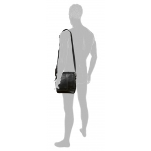 410-602-60 (011854) ΤΣΑΝΤΑ ΩΜΟΥ -M- ME ΚΑΠΑΚΙ  ΔΕΡΜΑΤΙΝΗ CAMEL ACTIVE PINE ΜΑΥΡΗ