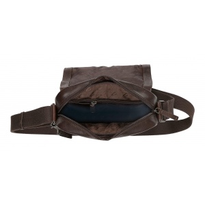 410-602-29 (011855) ΤΣΑΝΤΑ ΩΜΟΥ -M- ME ΚΑΠΑΚΙ  ΔΕΡΜΑΤΙΝΗ CAMEL ACTIVE PINE ΚΑΦΕ
