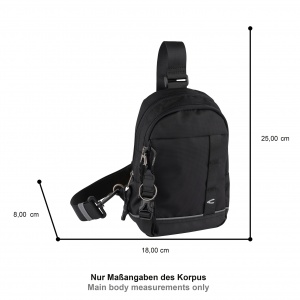 407-603-60 (012223) ΤΣΑΝΤΑ ΩΜΟΥ/ΣΑΚΙΔΙΟ SLING CAMEL ACTIVE CONNECT ΜΑΥΡΗ