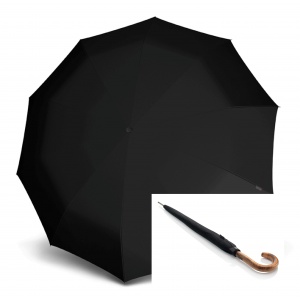 57711000 Umbrella Knirps® AUTOM.LONG  ΞΥΛ.ΛΑΒΗ, BLACK