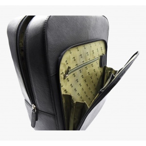 ATLAS 20-125 ΣΑΚΙΔΙΟ ΠΛΑΤΗΣ ΔΕΡΜΑ SAFFIANO 7.DOTS -L- BLACK
