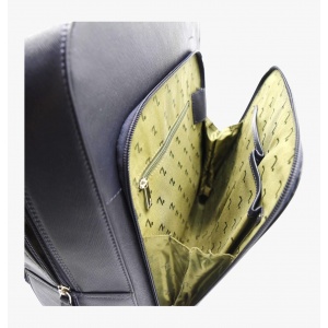ATLAS 20-125 ΣΑΚΙΔΙΟ ΠΛΑΤΗΣ ΔΕΡΜΑ SAFFIANO 7.DOTS -L- NAVY