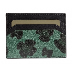 LEOPARD-90-005 ΘΗΚΗ ΚΑΡΤΩΝ ΔΕΡΜΑ 7.DOTS GREEN