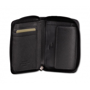 NEPTUNE-72-008 ΠΟΡΤΟΦΟΛΙ ΔΕΡΜΑ 7.DOTS ZIP VL BLACK/BLACK
