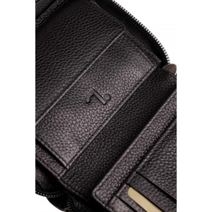 NEPTUNE-72-008 ΠΟΡΤΟΦΟΛΙ ΔΕΡΜΑ 7.DOTS ZIP VL BLACK/BLACK