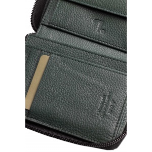 NEPTUNE-72-008 ΠΟΡΤΟΦΟΛΙ ΔΕΡΜΑ 7.DOTS ZIP VL BLACK/GREEN