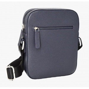 ATLAS 60-127 ΤΣΑΝΤΑ ΩΜΟΥ ΔΕΡΜΑ SAFFIANO 7.DOTS -S- NAVY