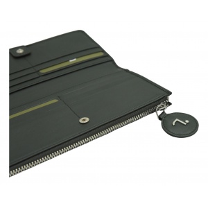 ORION-75-020 ΠΟΡΤΟΦΟΛΙ 7.DOTS ΔΕΡΜΑ ΠΛΕΚΤΟ (Γ) BUTTON ΠΡΑΣΙΝΟ