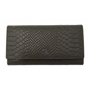SUN-75-018 LIM.ED.ΠΟΡΤΟΦΟΛΙ 7.DOTS ΔΕΡΜΑ ANACONDA PRINT (Γ) ZIP ΓΚΡΙ