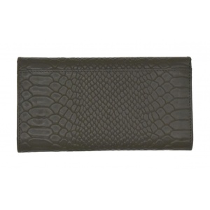 SUN-75-018 LIM.ED.ΠΟΡΤΟΦΟΛΙ 7.DOTS ΔΕΡΜΑ ANACONDA PRINT (Γ) ZIP ΓΚΡΙ