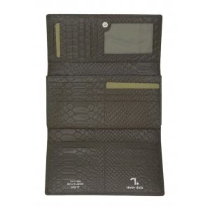 SUN-75-018 LIM.ED.ΠΟΡΤΟΦΟΛΙ 7.DOTS ΔΕΡΜΑ ANACONDA PRINT (Γ) ZIP ΓΚΡΙ