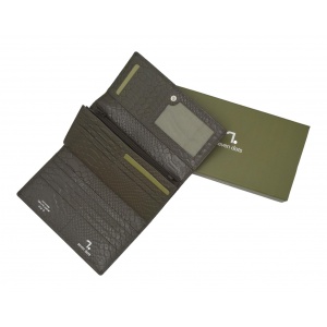 SUN-75-018 LIM.ED.ΠΟΡΤΟΦΟΛΙ 7.DOTS ΔΕΡΜΑ ANACONDA PRINT (Γ) ZIP ΓΚΡΙ
