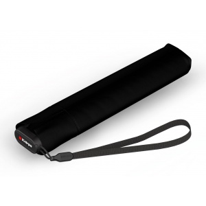 00501009 UMBR.KNIRPS US.050 ULTRA LIGHT SLIM MANUAL BLACK WITH ROSE UV COATING AND HEATSHIELD