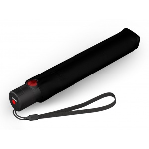 22001009 UMBR.KNIRPS U.200  DUOMATIC MED., BLACK WITH ROSE UV COATING, HEATSHIELD
