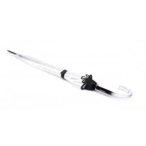 87601000 Umbrella Knirps MANUAL LONG TRANSPARENT SOLID BLACK