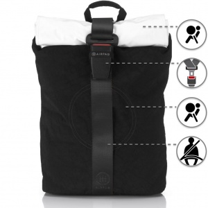 CLASSIQ AIRPAQ 2.0 ROLLTOP/WHITE ΣΑΚΙΔΙΟ ΠΛΑΤΗΣ BLACK 