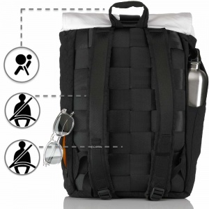 CLASSIQ AIRPAQ 2.0 ROLLTOP/WHITE ΣΑΚΙΔΙΟ ΠΛΑΤΗΣ BLACK 