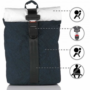 CLASSIQ AIRPAQ 2.0 ROLLTOP/WHITE ΣΑΚΙΔΙΟ ΠΛΑΤΗΣ BLUE