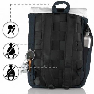 CLASSIQ AIRPAQ 2.0 ROLLTOP/WHITE ΣΑΚΙΔΙΟ ΠΛΑΤΗΣ BLUE