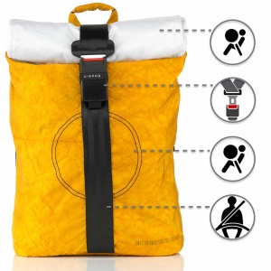 CLASSIQ AIRPAQ 2.0 ROLLTOP/WHITE ΣΑΚΙΔΙΟ ΠΛΑΤΗΣ YELLOW
